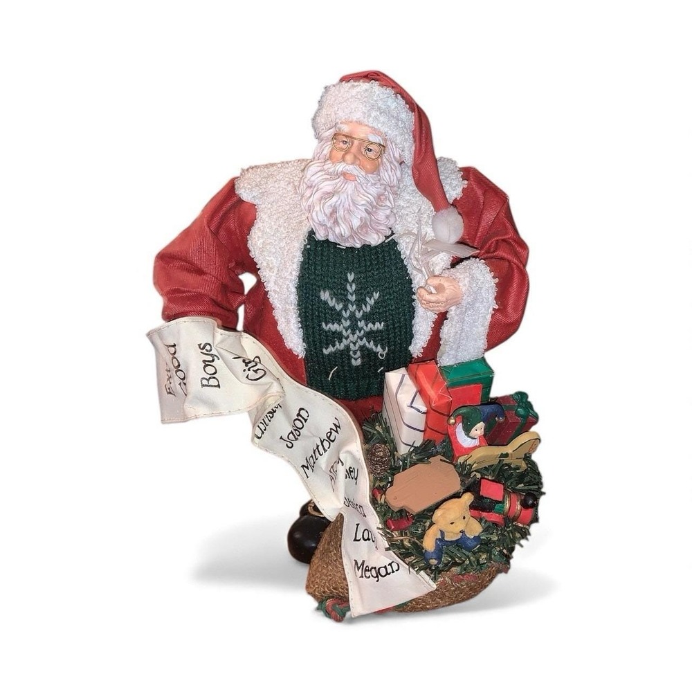 Santa Figurine - Possible Dreams Clothique. Fabric Stiffened 12"
